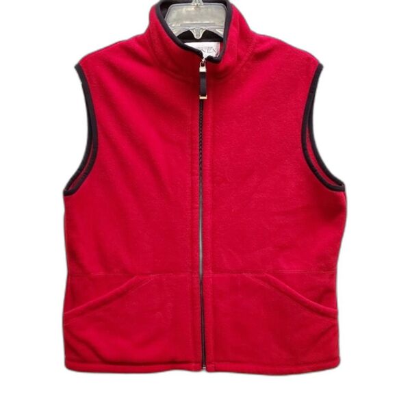 Vintage Casual Corner Annex Red Fleece Vest Size L - Picture 1 of 4